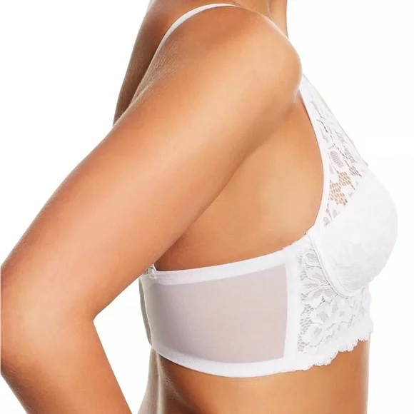 Maidenform Bra 38D Pure Comfort Wire-Free Halter Convertible Lace Soft Cups NWOT - Picture 2 of 6